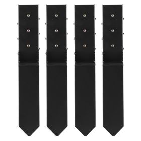 Fence Post Anchor Repair Kit, 4 Pack Inner Diameter 3.5 x3.5 Inches Heavy Duty Steel Fence Post Support Stakes, Anchor Ground Spike for Repair Ti